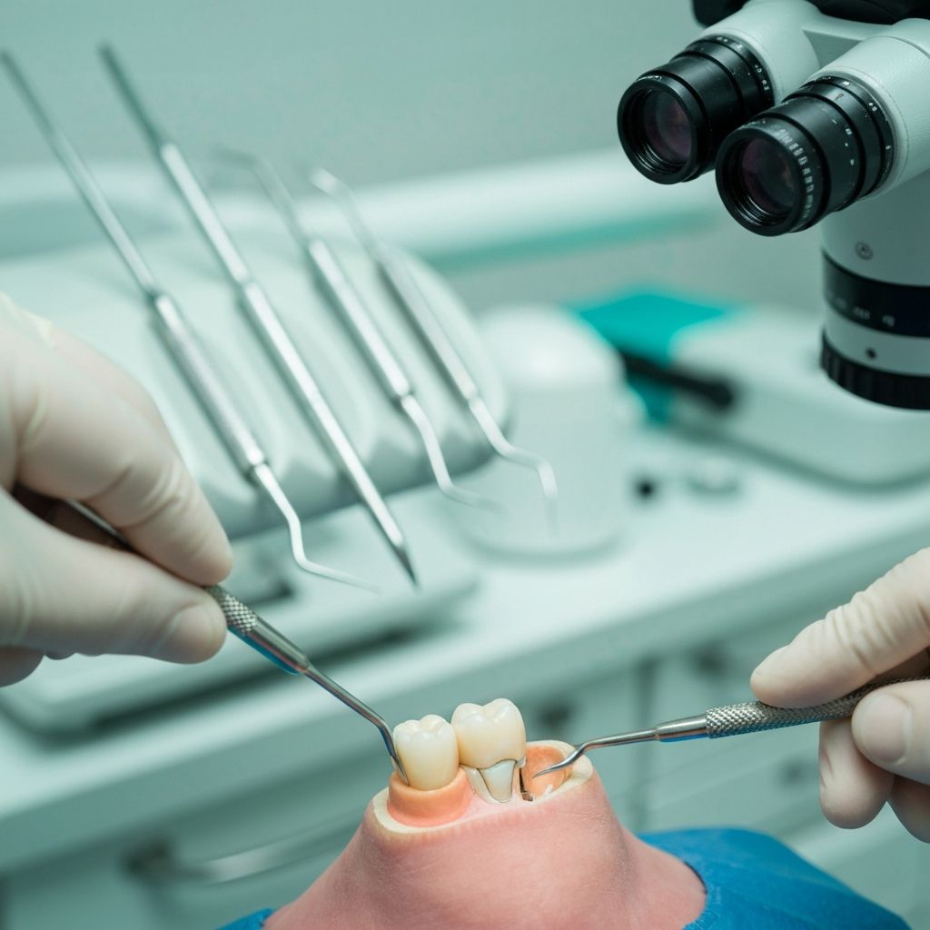 Porcelain dental crown and bridge procedure
